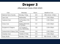 D3 Club Schedule 2022-1