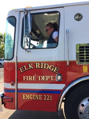 Lisa Denning Driving Fire Truck