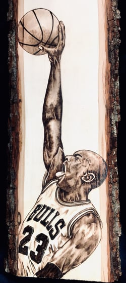 Michael Jordan Wood Burn