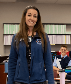 Teacher in great dress