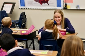 Teacher with Kinder Student